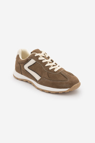Kadın Çok Parçalı Bağcıklı Sneaker Rovel - Tütün Kahve Süet