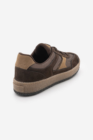 Kadın Sneaker Bağcıklı Spor Ayakkabı Mavel - Kahve Süet