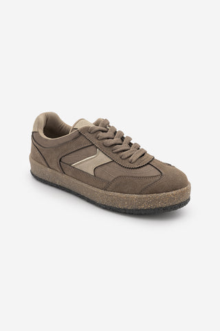 Kadın Sneaker Bağcıklı Spor Ayakkabı Mavel - Tütün Kahve Süet
