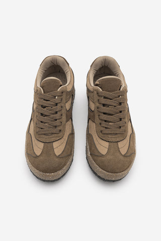 Kadın Sneaker Bağcıklı Spor Ayakkabı Mavel - Tütün Kahve Süet