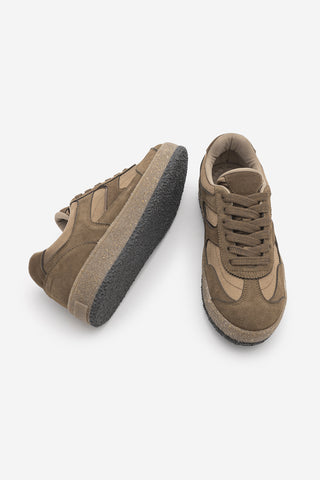 Kadın Sneaker Bağcıklı Spor Ayakkabı Mavel - Tütün Kahve Süet
