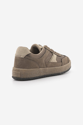 Kadın Sneaker Bağcıklı Spor Ayakkabı Mavel - Vizon Süet