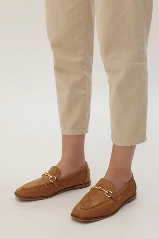 Kadın Loafer Ayakkabı Denosa - Taba Süet