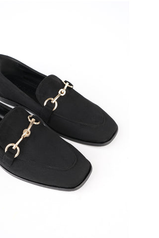 Kadın Loafer Ayakkabı Denosa - Siyah Süet