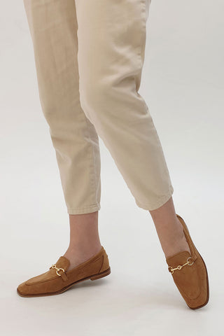 Kadın Loafer Ayakkabı Denosa - Taba Süet
