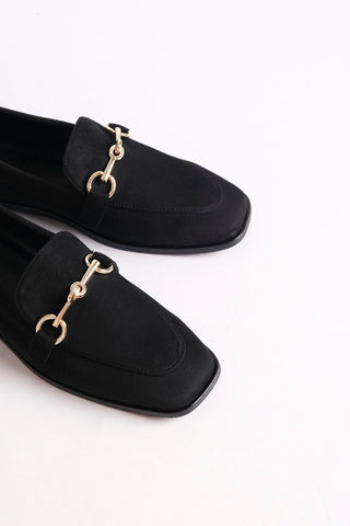 Kadın Loafer Ayakkabı Denosa - Siyah Süet