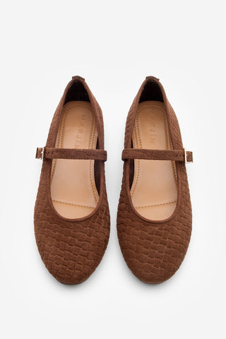 Kadın Bantlı Günlük Babet Afira - Kahve Süet