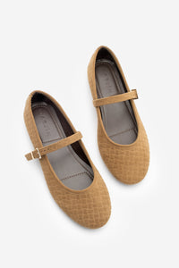 Kadın Bantlı Günlük Babet Afira - Taba Süet