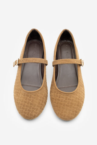 Kadın Bantlı Günlük Babet Afira - Taba Süet