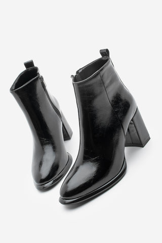 Kadın Topuklu Bot Kanis - Siyah Rugan