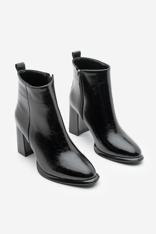 Kadın Topuklu Bot Kanis - Siyah Rugan