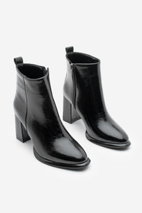 Kadın Topuklu Bot Kanis - Siyah Rugan