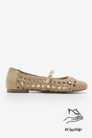 Kadın El Örgülü Babet Vonzo - Bej