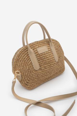 Kadın El Örgüsü El Ve Omuz Çantası Soper - Bej Hasır