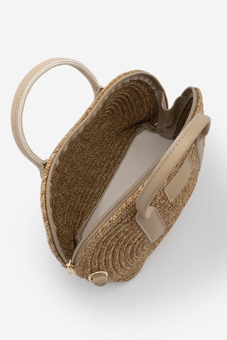 Kadın El Örgüsü El Ve Omuz Çantası Soper - Bej Hasır