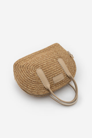 Kadın El Örgüsü El Ve Omuz Çantası Soper - Bej Hasır