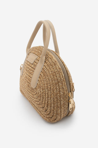 Kadın El Örgüsü El Ve Omuz Çantası Soper - Bej Hasır