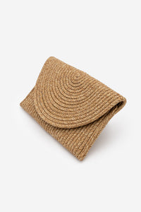 Kadın El Örgüsü Clutch & Portföy El Çantası Zolyan - Bej Hasır