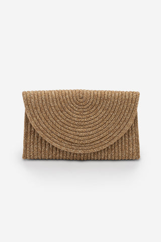 Kadın El Örgüsü Clutch & Portföy El Çantası Zolyan - Bej Hasır