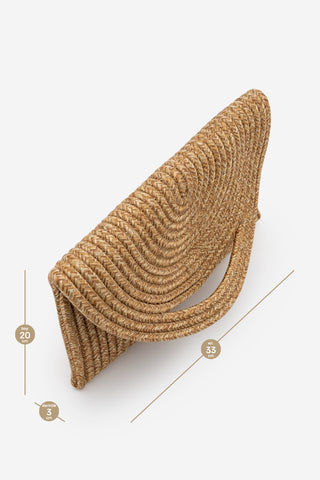 Kadın El Örgüsü Clutch & Portföy El Çantası Zolyan - Bej Hasır