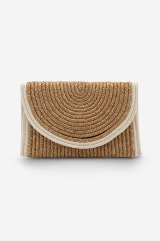 Kadın El Örgüsü Clutch & Portföy El Çantası Zolyan - Ekru Hasır