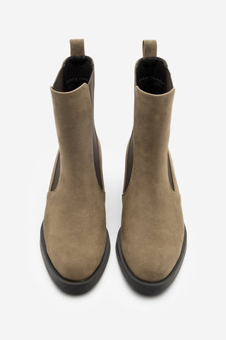 Kadın Lastikli Topuklu Günlük Bot Espato - Vizon Süet