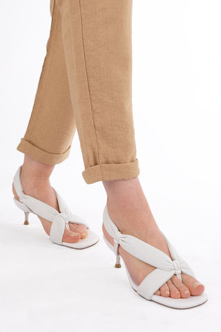 Kadın Parmak Arası Topuklu Sandalet Eltaz - Beyaz