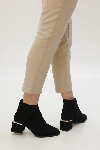 Kadın Topuklu Bot Falen - Siyah Süet