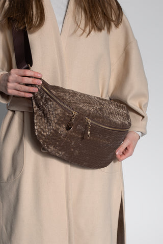 Kadın Uzun Askılı Çapraz Ve Omuz Çantası Nelipa - Kahve Kadife