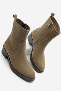 Kadın Topuklu Günlük Bot Befor - Vizon Süet