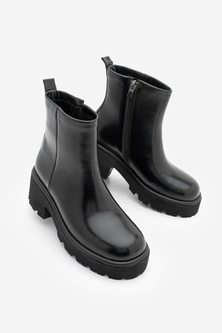 Kadın Kalın Taban Günlük Bot Finto - Siyah