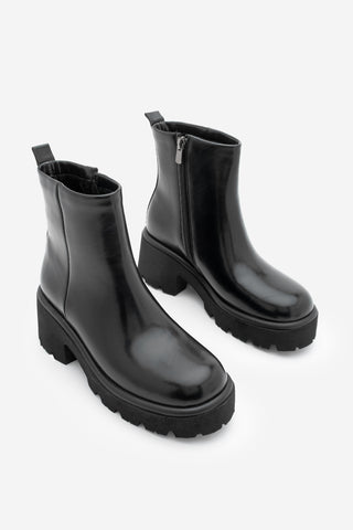 Kadın Kalın Taban Günlük Bot Finto - Siyah