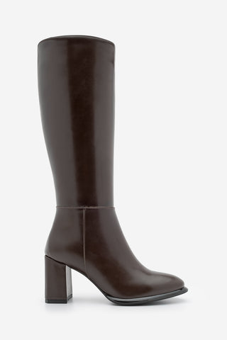 Kadın Kalın Topuklu Çizme Lovet - Kahve