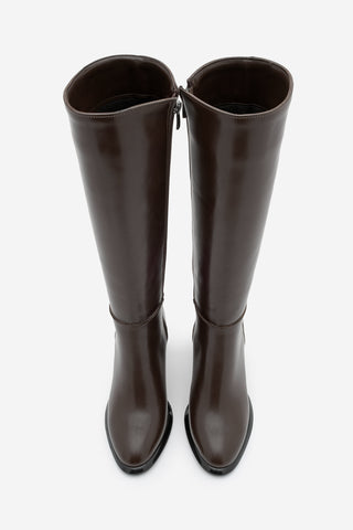 Kadın Kalın Topuklu Çizme Lovet - Kahve