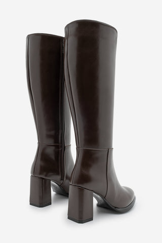 Kadın Kalın Topuklu Çizme Lovet - Kahve