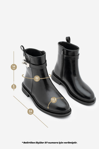 Kadın Tokalı Günlük Bot Velis - Siyah