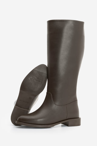 Kadın Fermuarsız Günlük Çizme Meloya - Kahve