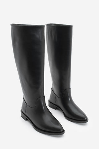 Kadın Fermuarsız Günlük Çizme Meloya - Siyah