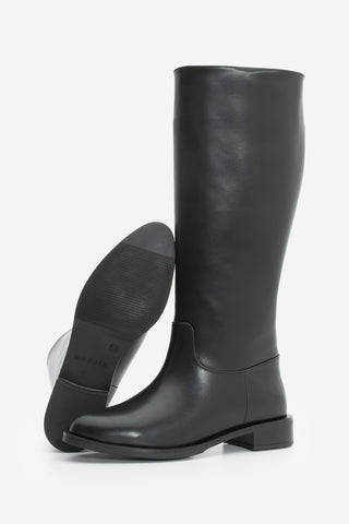 Kadın Fermuarsız Günlük Çizme Meloya - Siyah