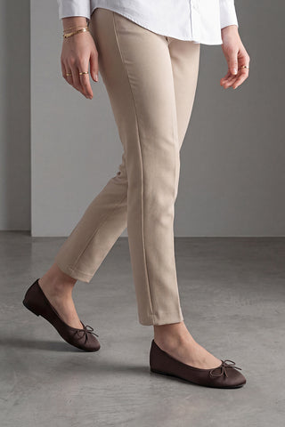 Kadın Fiyonklu Babet Tovran - Kahve Saten