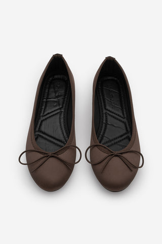 Kadın Fiyonklu Babet Tovran - Kahve Saten