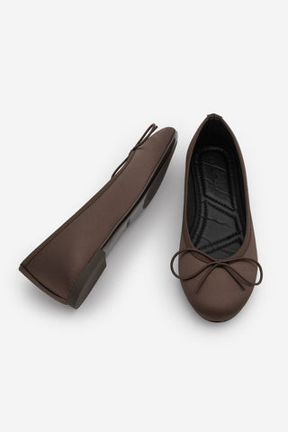 Kadın Fiyonklu Babet Tovran - Kahve Saten