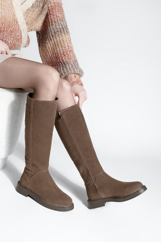 Kadın Günlük Çizme Zunet - Kahve Süet