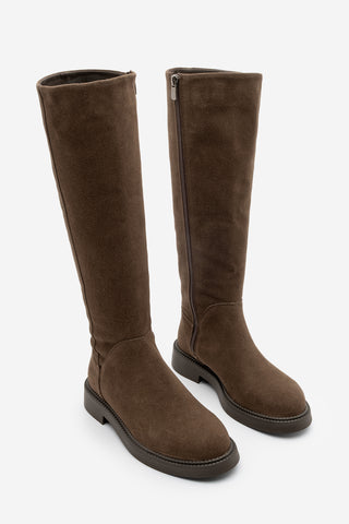 Kadın Günlük Çizme Zunet - Kahve Süet