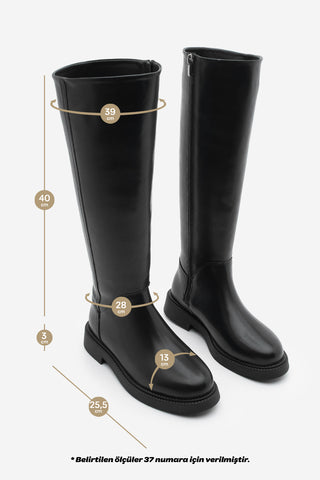 Kadın Günlük Çizme Zunet - Siyah