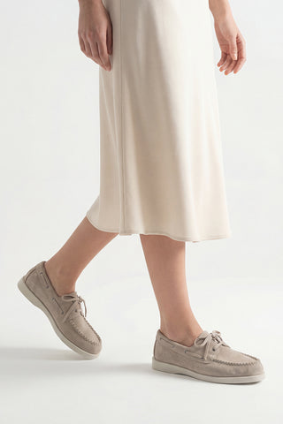 Kadın Hakiki Deri Loafer Günlük Ayakkabı Mistor - Bej Süet