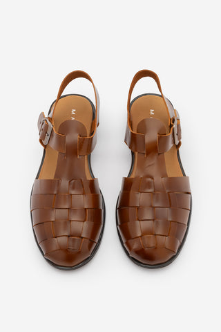 Kadın Hakiki Deri Önü Kapalı Günlük Sandalet Talviro - Taba