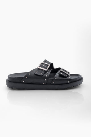 Kadın Hakiki Deri Günlük Terlik Gesep - Siyah