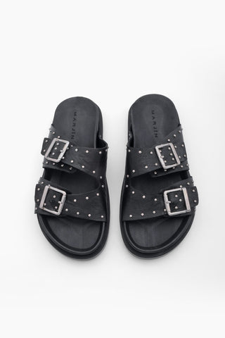 Kadın Hakiki Deri Günlük Terlik Gesep - Siyah