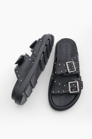 Kadın Hakiki Deri Günlük Terlik Gesep - Siyah